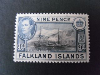 King George Vi Falkland Islands Kgvi Stamp 9d R R S William Scoresby photo