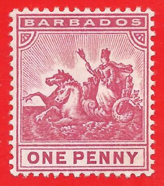 Mlh 1d Carmine Stamp 1892 - 99 Barbados Seal Of Colony Sg107 photo