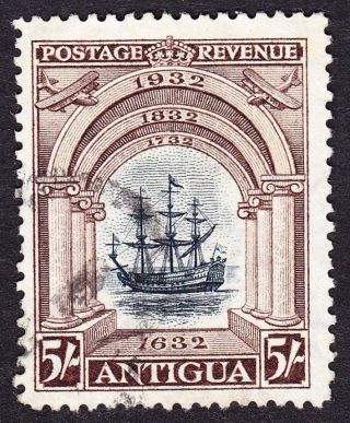 Antigua Kgv 1932 Tercentenary Sg90 5/ - Top Value; Fine Used; Cats £160,  Scarce photo