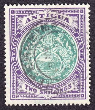 Antigua Kgv 1912 Sg50 2/ - Green & Violet; Mult Ca Wmk,  Fine Cat £130 Scarce photo