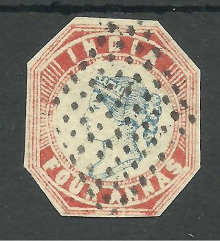 India Sg21b 1854 4 Annas Blue And Red Cat £3000 (see Scan) photo