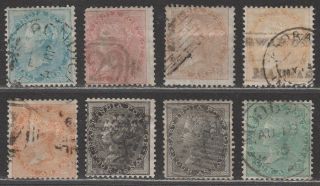 India 1856 - 64 Queen Victoria Selection To 4a Inc Pondicherry Postmark photo