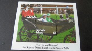 Norfolk Island 1985 Ms 368 Life And Times Of Queen Mother photo