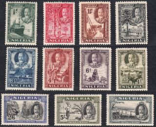 1936 Nigeria Kgv Defenitives 11 Values (sg 34 - 44) Mhr Vf Cv: £115 photo