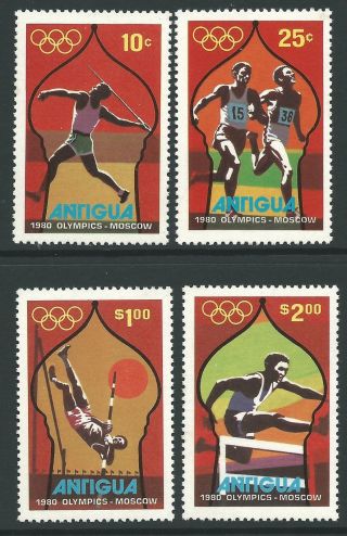 Antigua 1980 - Sports Summer Olympics Moscow 80 Running Javelin - Sc 557/60 photo