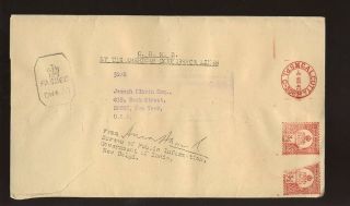 India Ww2 1942 Wrapper Meter Franking Misplaced Censored Conference Lines To Usa photo