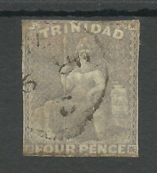 Trinidad Sg25 The 1859 4d Grey Lilac Fine C £325,  See Scan For Margins photo