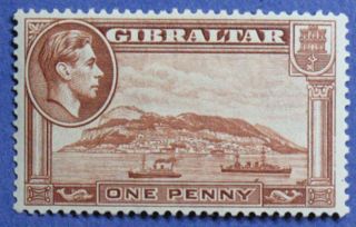 1940 Gibraltar 1d Scott 108b S.  G.  122a Cs01251 photo