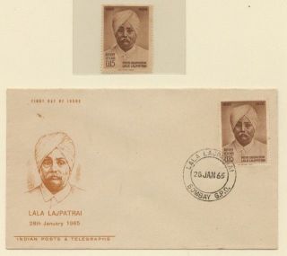 India 412 Fdc+ Single Lala Lajpatrai 25/1/1965 Social Reformer photo