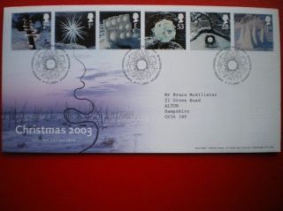 Cover 2003 Christmas Fdc Cat Value £8.  5 photo