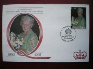 Cover 95th B/day Queen Mother - Dominica (4) photo