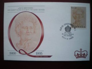 Cover 95th B/day Queen Mother - Gpo Grenada (4) photo