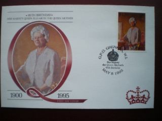 Cover 95th B/day Queen Mother - Gpo Grenada (2) photo