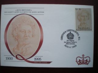Cover 95th B/day Queen Mother - Grenada Grenadines (2) photo