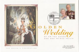 (30524) Gb Luxury Fdc - Queen Golden Wedding - Dartmouth Naval College 1997 photo