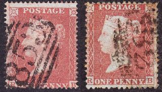 1855 Sg21/29 1d Star; C4/c6 Good/fine Matching Examples From Plate 12; Rb photo