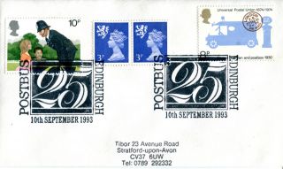 10 September 1993 Edinburgh Postbus 25 Cover Edinburgh Shs (a) photo