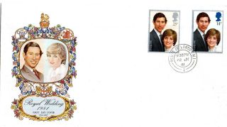 22 July 1981 Royal Wedding Philart First Day Cover House Of Lords Sw1 Cds photo