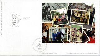 2007 Diamond Wedding Anniversary Miniature Sheet Royal Mail First Day Cover Shs photo