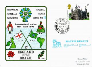 19 April 1978 England 1 Brazil 1 Commemorative Cover photo