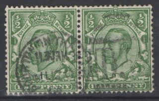 Sg344a No Cross On Crown Downey Head Simple Cypher 1/2d Green Fine Pair photo