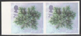 Sg2321b Christmas 2002 2nd Class Imperforate Pair Unmounted Cat £80 photo