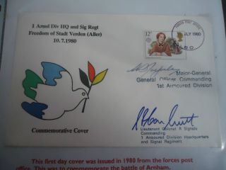 Bfpo 80 Commemorate First Day Cover.  Arnhem.  Signed photo