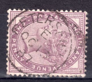 Town/village Cancel.  On Qv Stamp - Petersfield (code `e`),  Single Ring Cancel photo