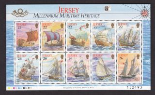 Jersey 2000 Maritime Heritage Logo O/p M/sheet U/mint photo
