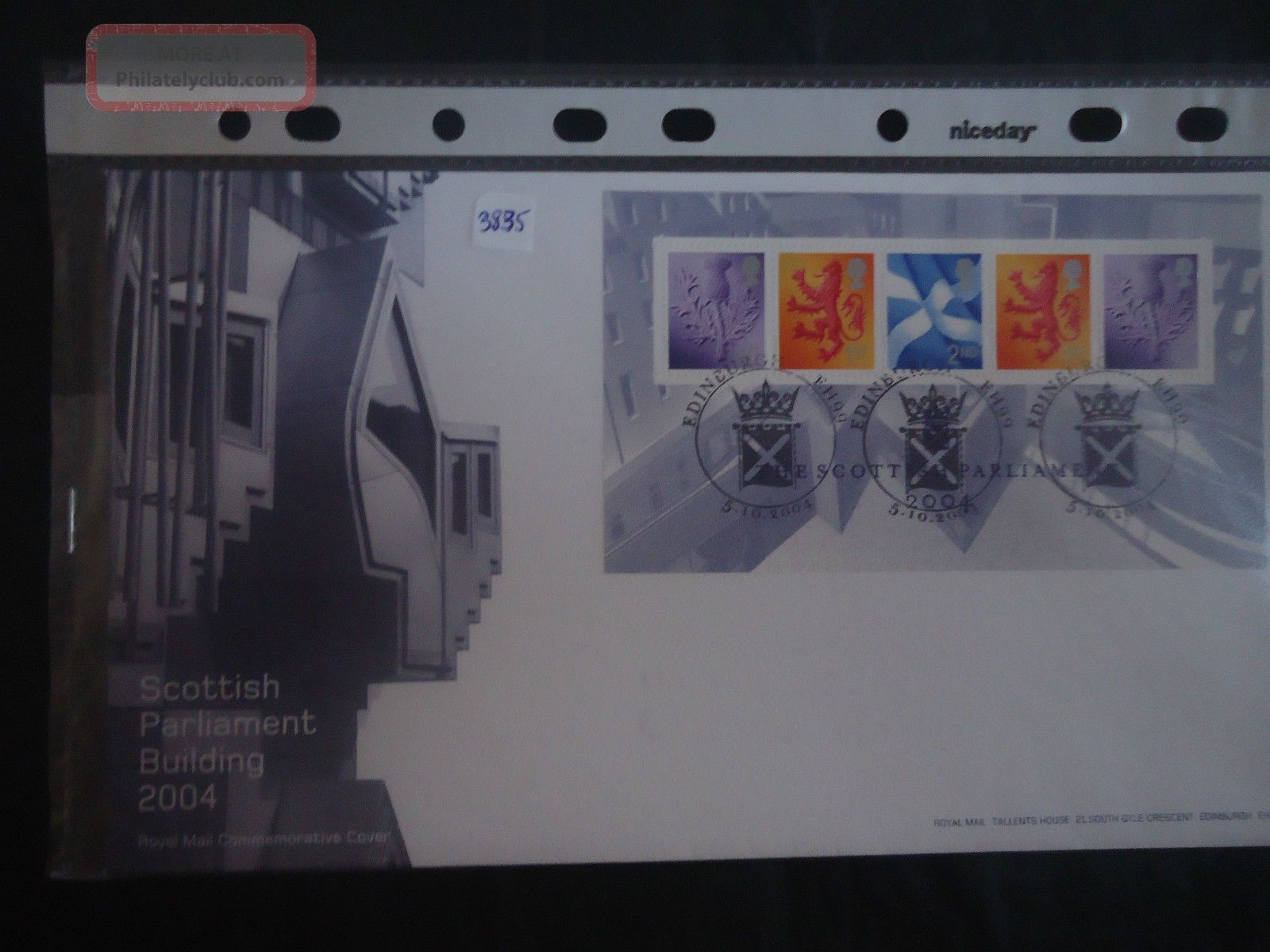 Great Britain First Day Cover 2004 Scottish Parliment M/s.  Edinburgh Eh99 1971-Now photo