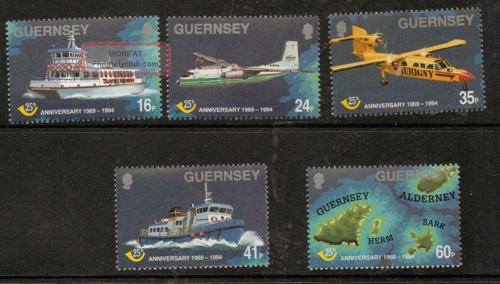 Guernsey Sg645/9 1994 25th Anniv Of Postal Administration Regional Issues photo