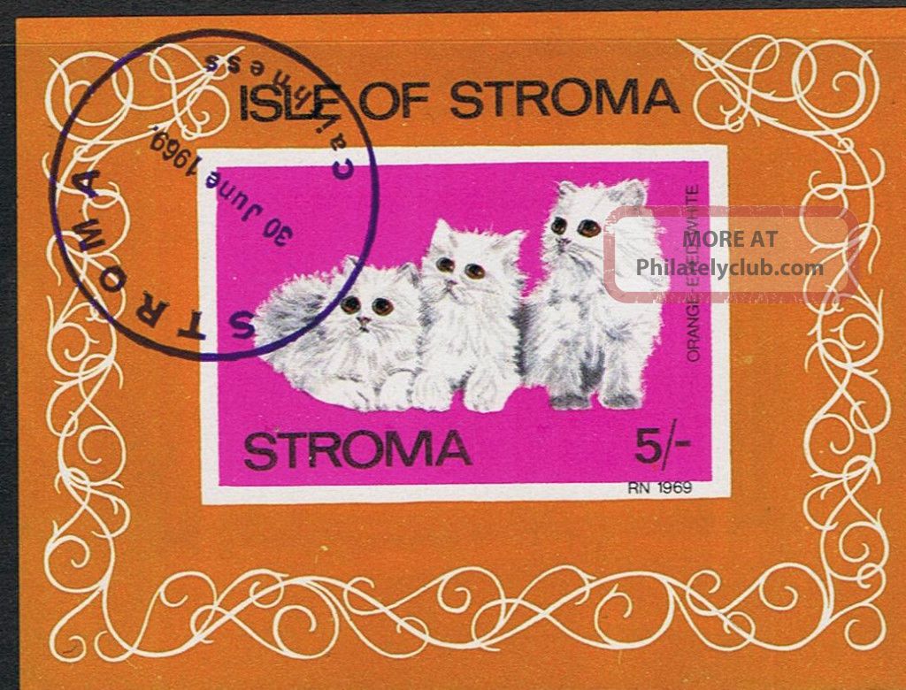 Isle Of Stroma 1969 Orange Eyed Cat Mini - Sheet Great Britain photo