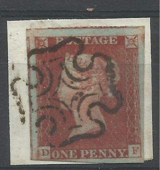 Sg 8,  1d Red Brown (df) Plate 39,  Fine On Piece. photo