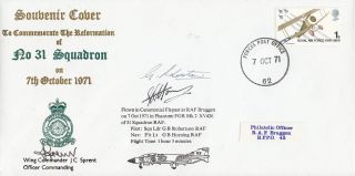 1971 Gb Souvenir Signed Cover Reformation Of No 31 Squadron photo