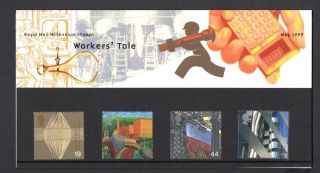 1999 Workers ' Tale Millennium Series Presentation Pack Sg 2088 - 2091 photo