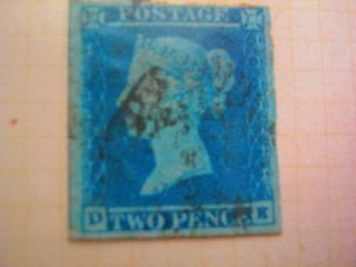 Two Pence Queen Victoria Stamp De photo