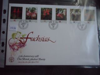 Isle Of Man First Day Cover 1988 Fuchsias photo