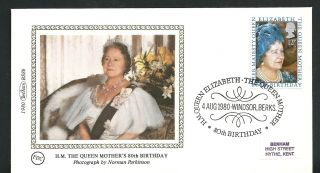 4 Aug 1980/queen Mother Birthday Fdc Cover/benham Smaill Silks/used/ photo