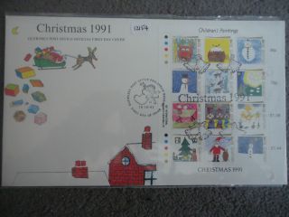 Guernsey 1991 Christmas Sheetlet First Day Cover photo