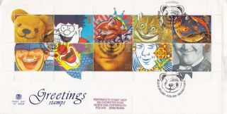1990 Greetings Stuart First Day Cover Giggleswick Shs photo