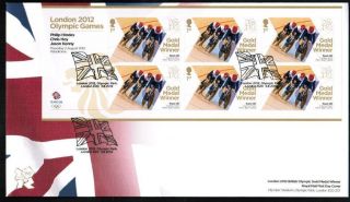 2012 Olympic Gold Medal Winners Hindes,  Hoy,  Kenny Cycling Fdc P F photo