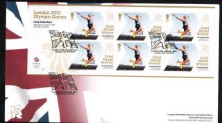 2012 Olympic Gold Medal Winners Rutherford Mens Long Jump Fdc Post photo