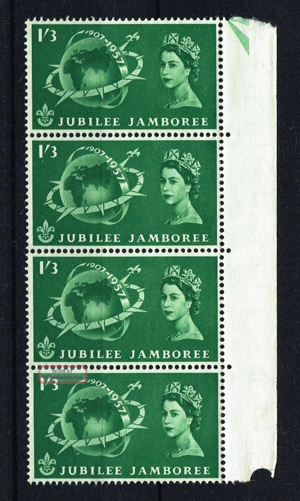 Qe2 1957 Sg559 Sg World Scout Jubilee Jamboree Block Of 4 Elizabeth II photo