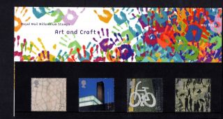 2000 Art And Craft Millennium Projects Presentation Pack Sg 2142 - 2145 photo