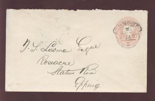 Essex Epping 1887 Village Cds On Qv 1d Pink Envelope photo