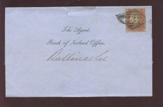 Penny Red Imperf Pl.  172 Qk Fu 4 Margins Cover Ireland photo