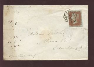 Penny Red Imperf Pl.  25 Oc Fu On Cover To Scotland photo