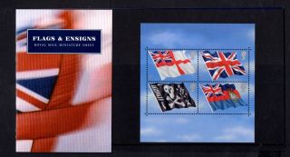 2001 Flags And Ensigns Miniature Sheet Presentation Pack Sg Ms2206 photo