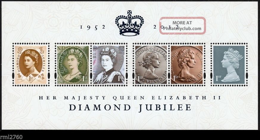 2012 The Queen ' S Diamond Jubilee Minisheet Ms3272 Elizabeth II photo