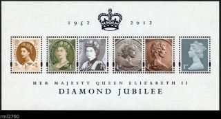 2012 The Queen ' S Diamond Jubilee Minisheet Ms3272 photo